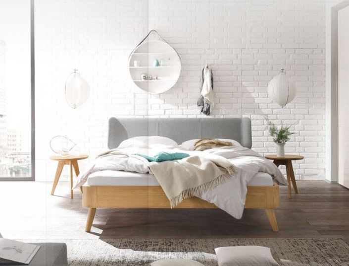 Oak Line Bett mit Masito Füssen Oak Line Bett mit Masito Füssen