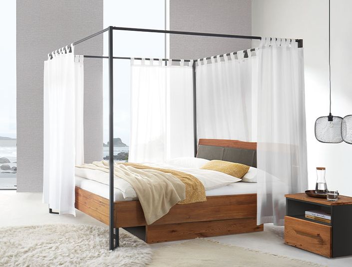 Hasena Oak Wild_Cadro 23 Bettrahmen_cielo_Kopfteil Naturo L mit Arona Kissen Hasena Oak Wild_Cadro 23 Bettrahmen_cielo_Kopfteil Naturo L mit Arona Kissen