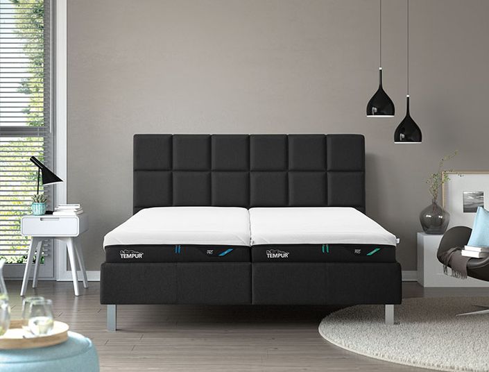 TEMPUR Classic Bett Kopfteil Check Charcoal TEMPUR Classic Bett Kopfteil Check Charcoal