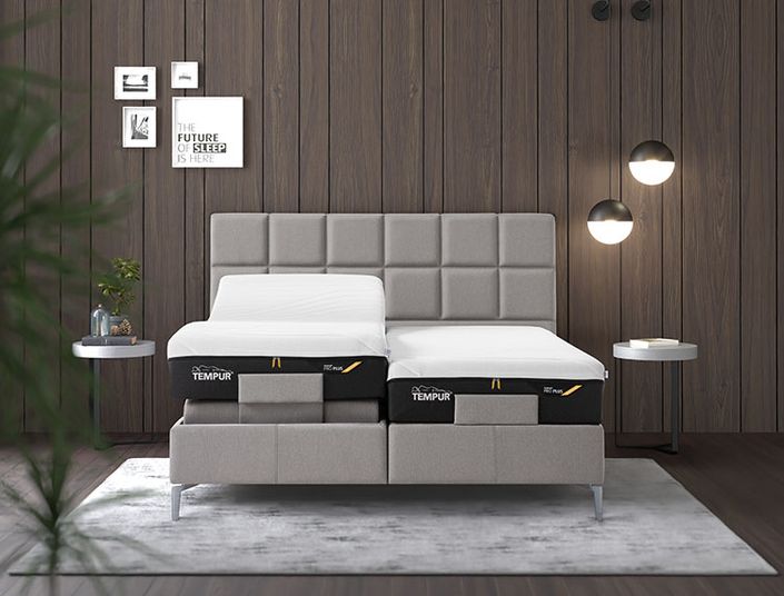 TEMPUR Boxspringbett Check Ash Grey TEMPUR Boxspringbett Check Ash Grey